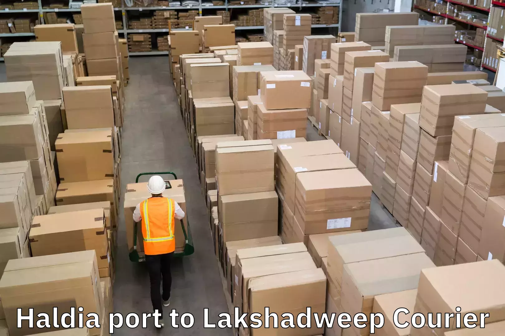 Package delivery network in Haldia port to Lakshadweep