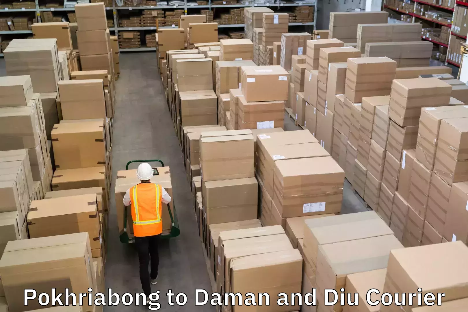 Door-to-door shipping Pokhriabong to Daman and Diu