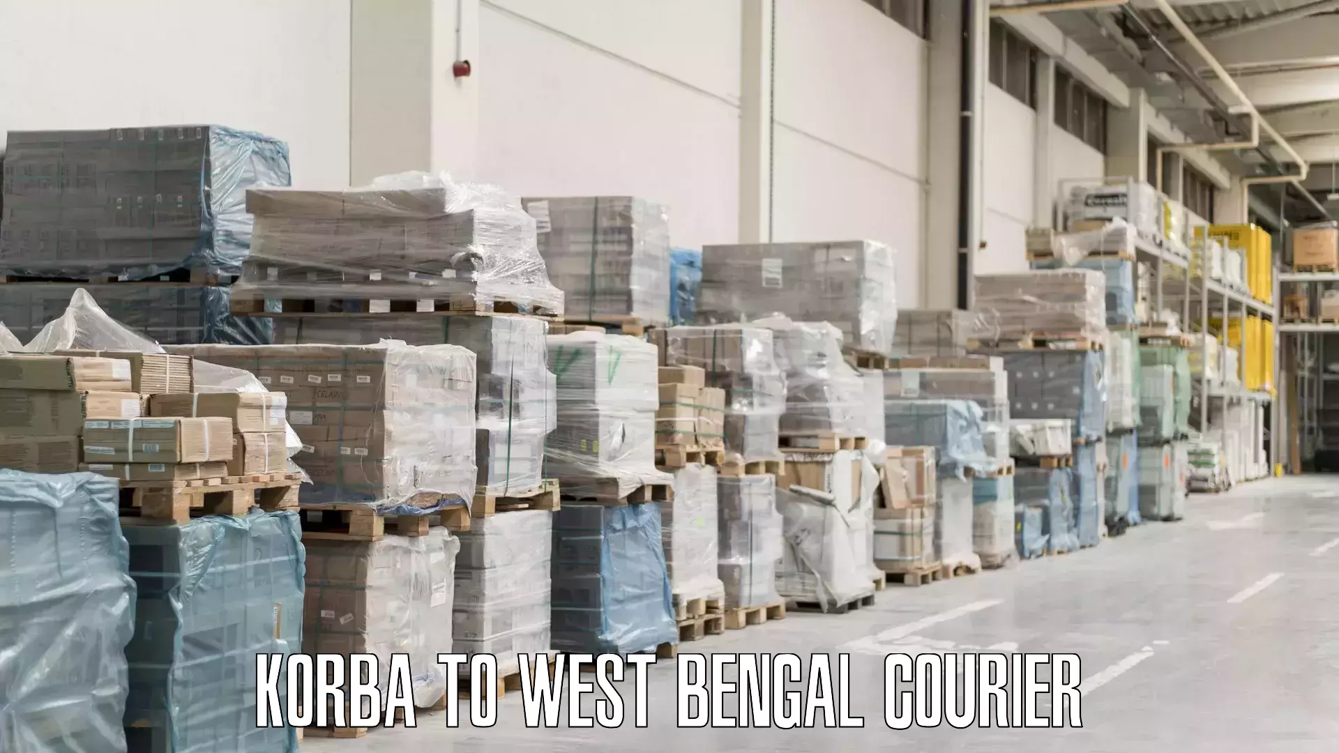 Door-to-door baggage service Korba to West Bengal
