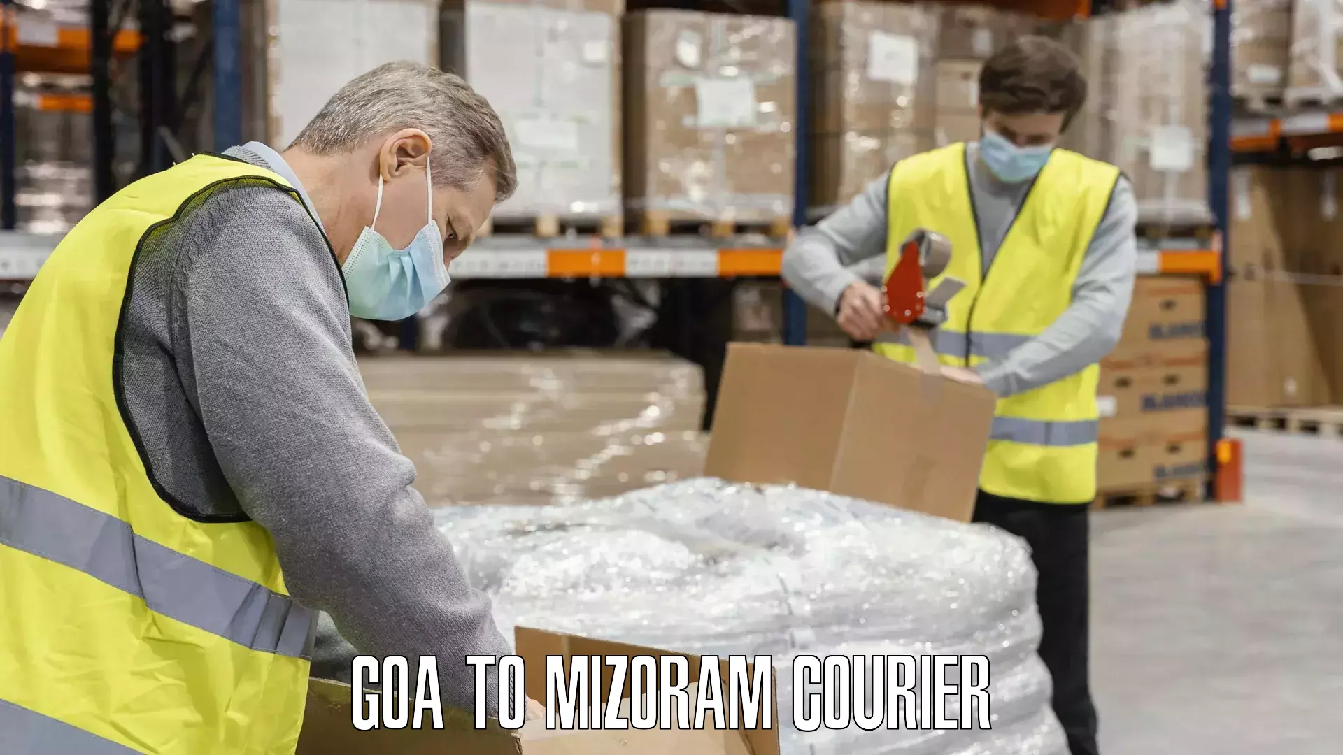 Baggage courier optimization Goa to Mizoram University Aizawl