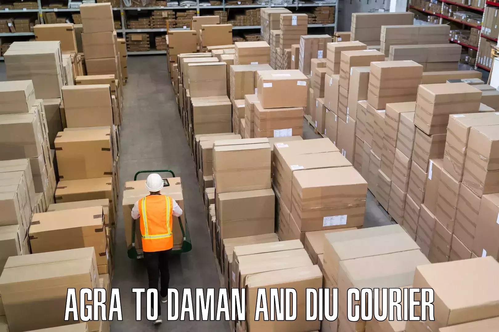 Baggage courier guide in Agra to Daman and Diu