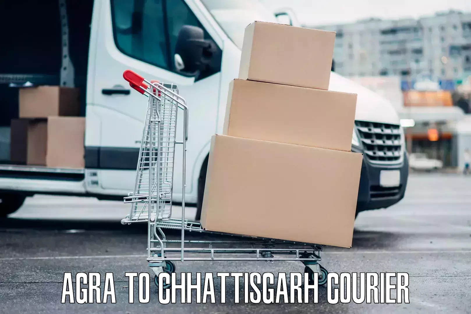 Advanced baggage shipping Agra to Chhattisgarh