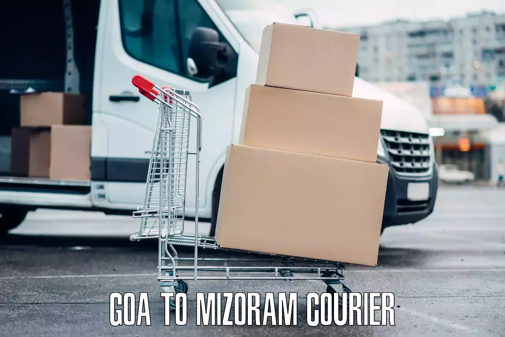 Electronic items luggage shipping Goa to Mizoram