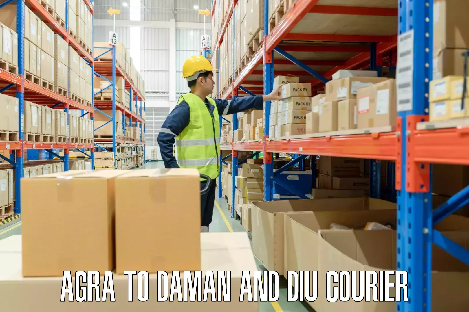 Light baggage courier Agra to Daman and Diu