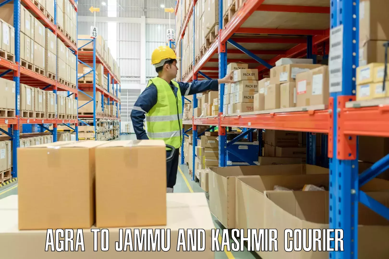 Luggage delivery operations Agra to Jammu and Kashmir