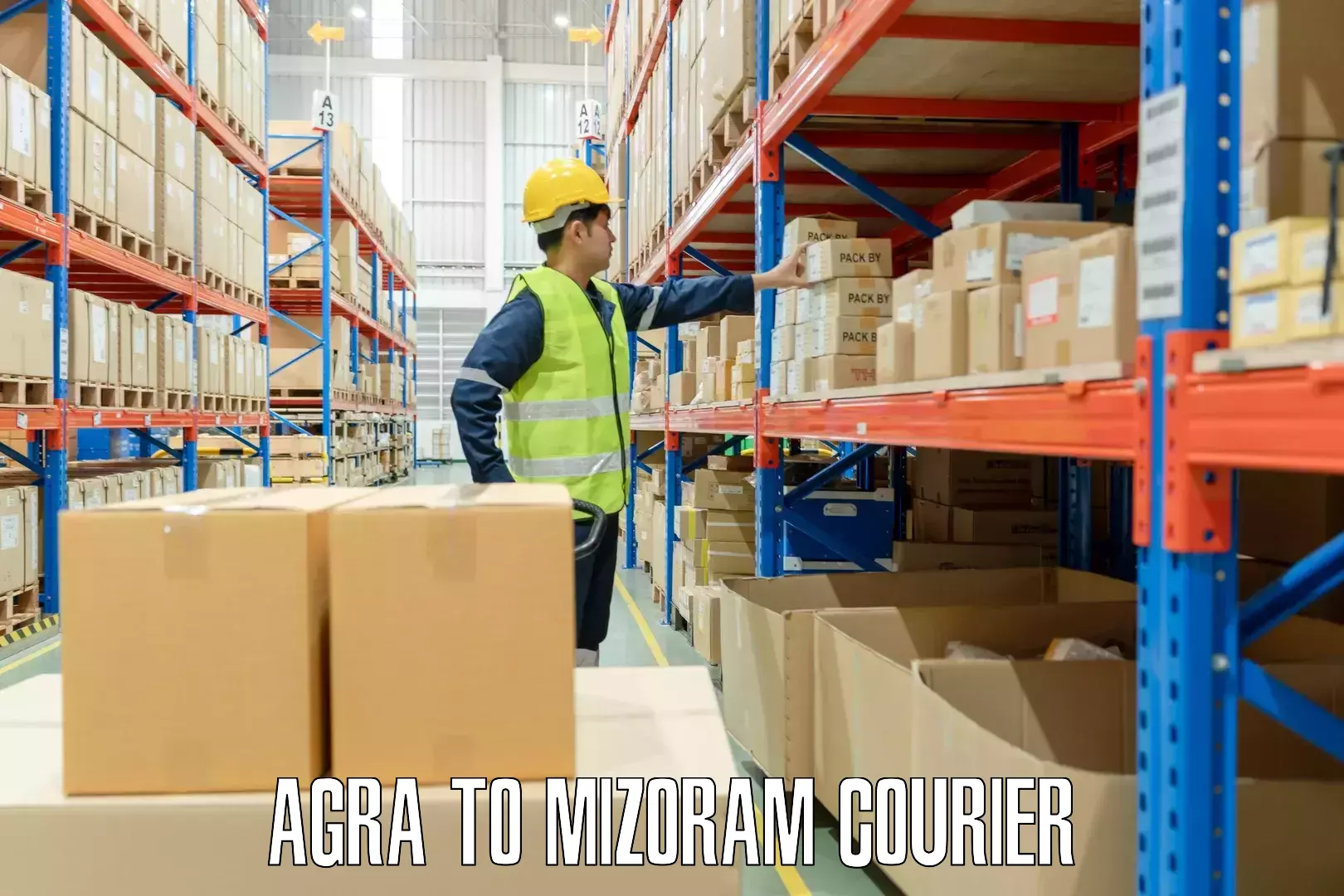 Custom luggage shipping Agra to Mizoram