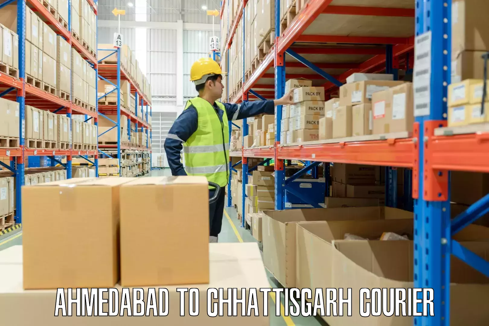 Luggage shipping logistics Ahmedabad to Chhattisgarh