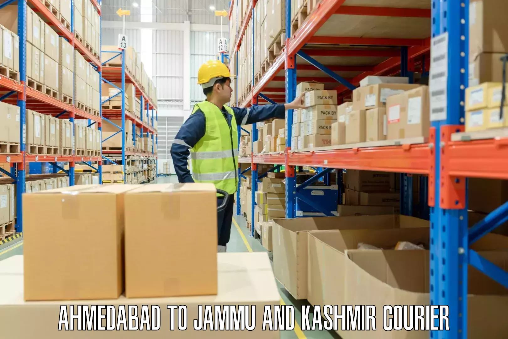 Airport luggage delivery Ahmedabad to Jammu and Kashmir