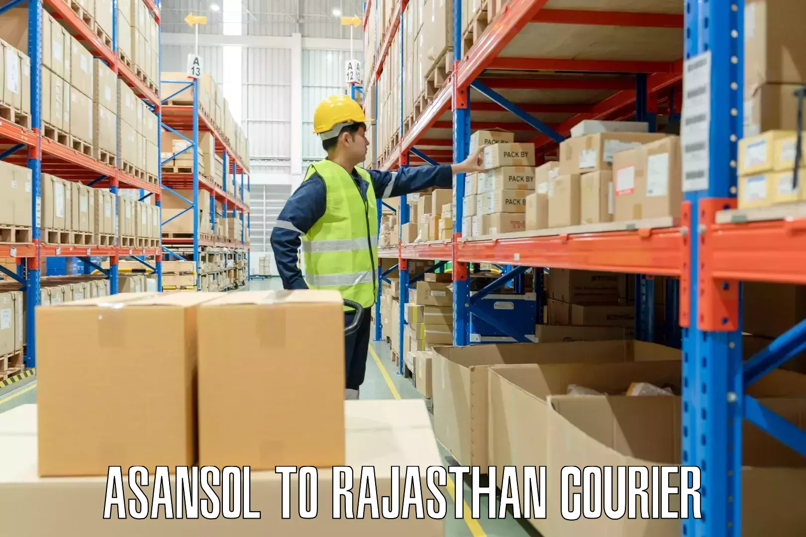Luggage shipping options Asansol to Rajasthan