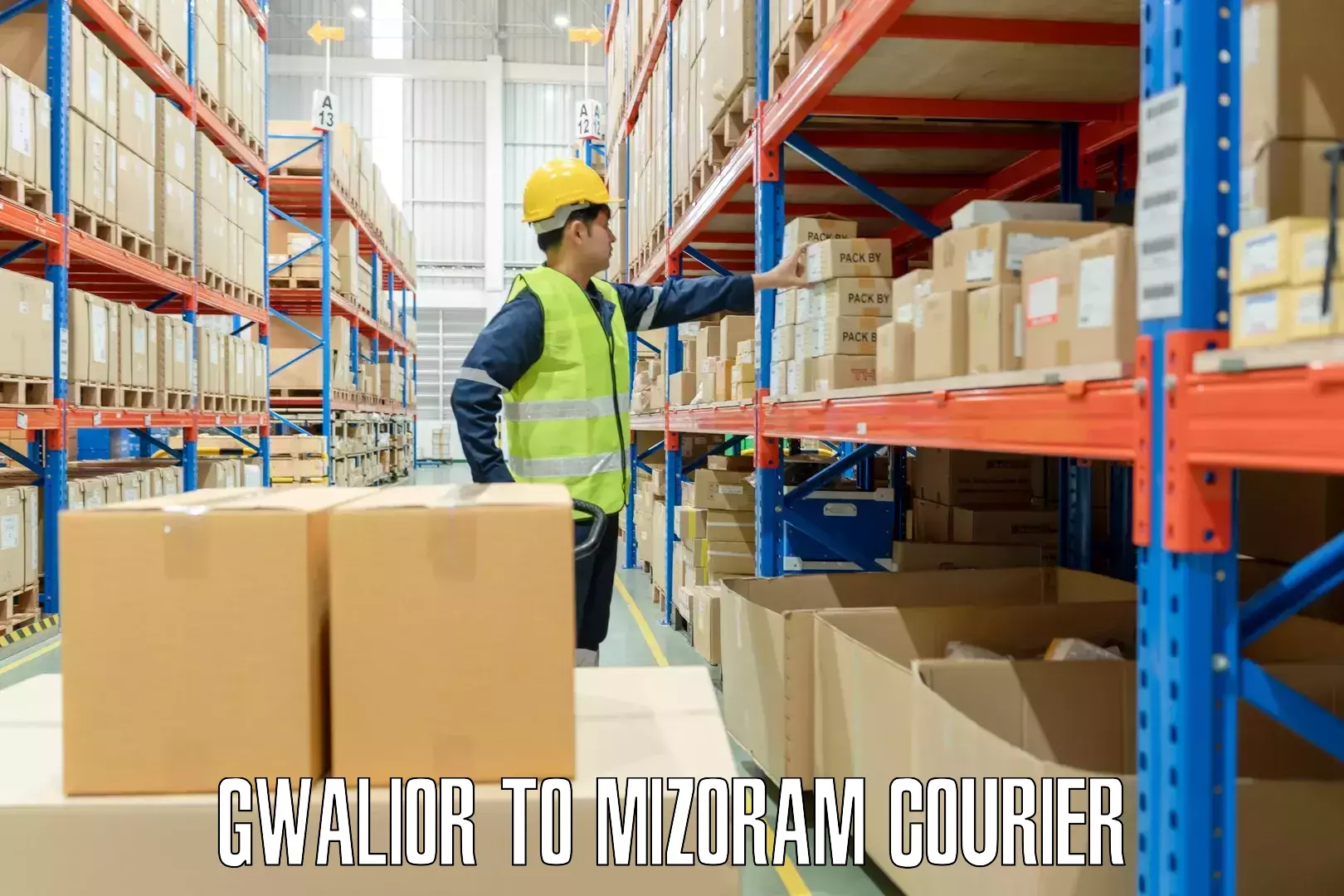 Luggage dispatch service Gwalior to Mizoram