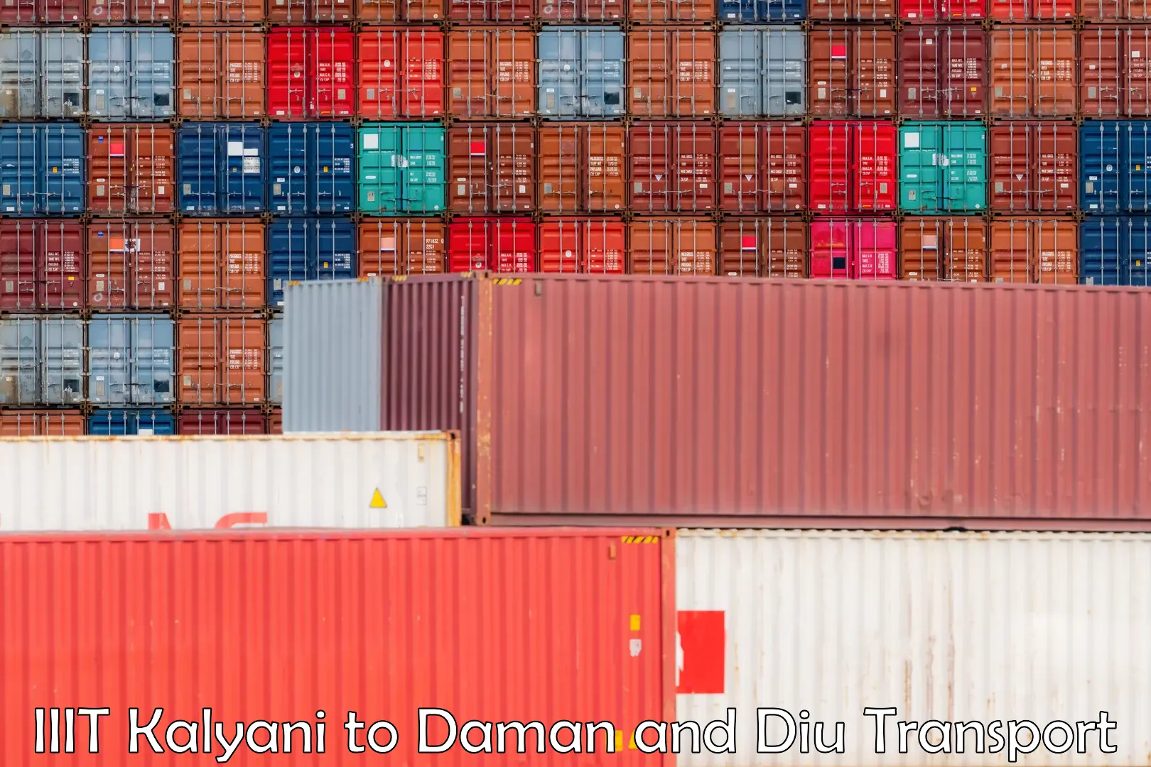 Container transportation services in IIIT Kalyani to Daman and Diu