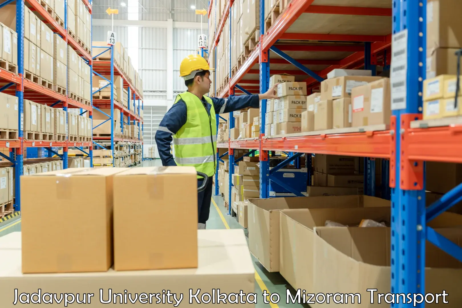 Container transport service Jadavpur University Kolkata to Saitual